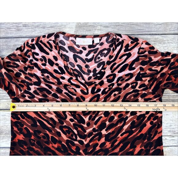 Belle By Kim‎ Gravel Animal Print Knit Top Size XXS Long Sleeve NEW - Picture 6 of 11